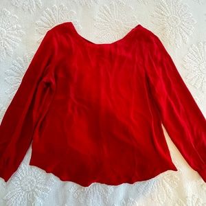 LOFT Red Blouse Petite Small